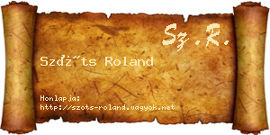Szőts Roland névjegykártya