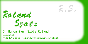 roland szots business card
